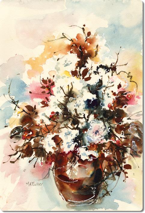 AutFlowersBrownJug